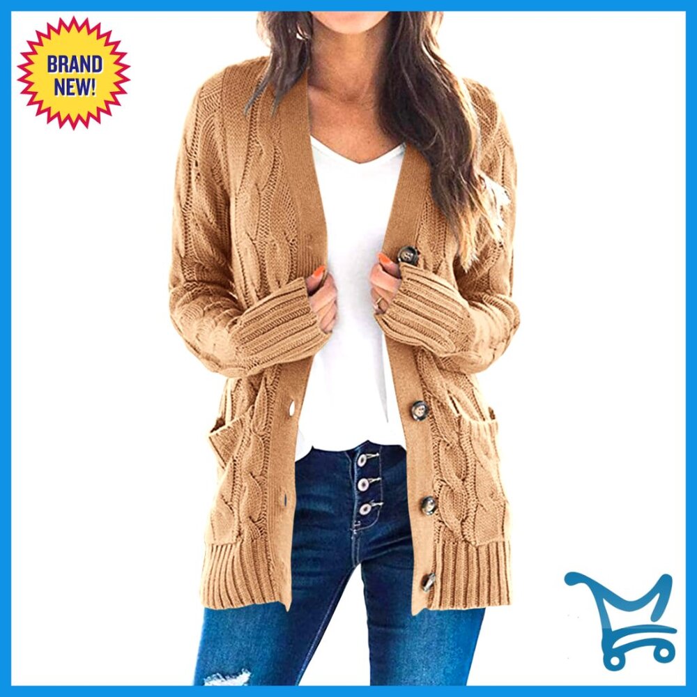 Open Front Cardigan Sweater Chunky Knit Oversized Cozy Winter Outerwear